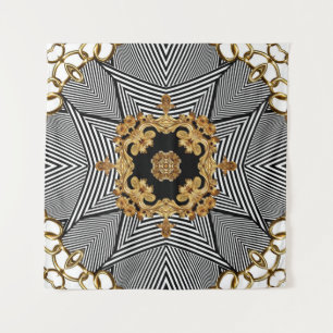 Golden Baroque: Elegant kettingen Ornament Wandkleed