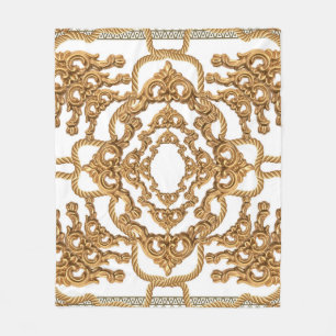 Golden Baroque: Luxe Ornament Design. Fleece Deken