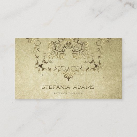 Golden Baroque. Tekst. Visitekaartje (Voorkant)