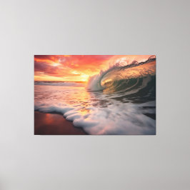 Golden Barrel Coastal Fotorealistische Digitale Ku Canvas Afdruk