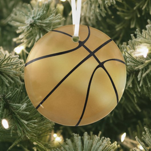 Golden Basketball Glas Ornament (Insitu)