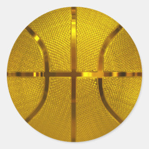 Golden Basketball Ronde Sticker