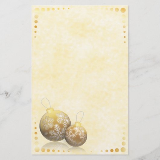 Golden Baubles Stationery Briefpapier (Voorkant)