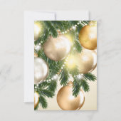 Golden Baubles | Uitnodiging voor kerstfeestdagen (Achterkant)