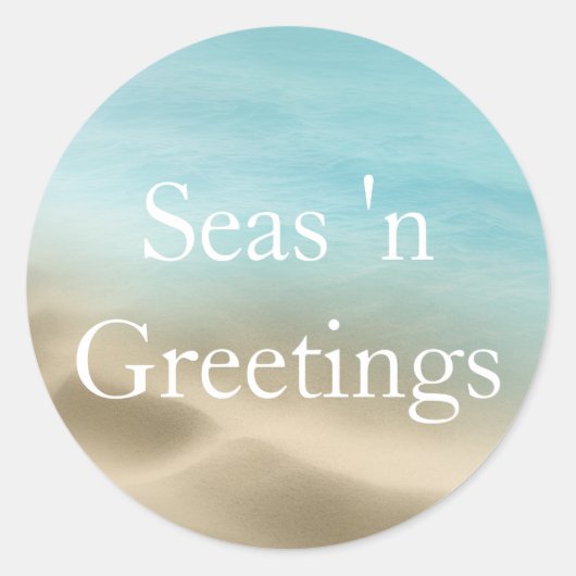 Golden Beach Tropical Merry Christmas Sticker (Voorkant)