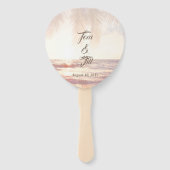 Golden Beach Waterverf Bruiloft Handwaaier (Voorkant)
