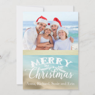 Golden Beaches Tropische Foto Kerst Kaart