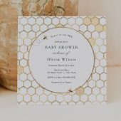 Golden Bee Baby shower Kaart