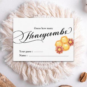 Golden Bee Baby shower raden hoeveel honingraten Informatiekaartje