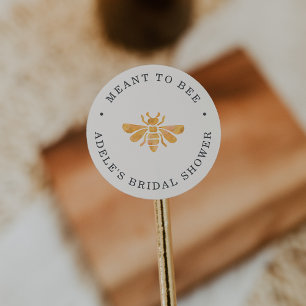 Golden Bee "Bestemd om Bij te zijn" Bruiloft Favor Ronde Sticker