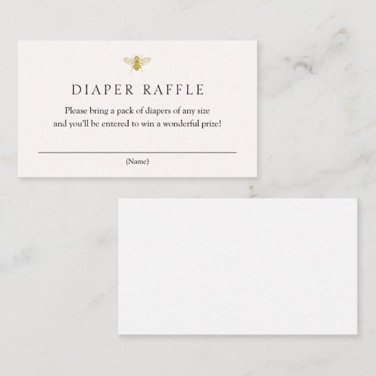 Golden Bee Diaper Carte d'insertion (Devant / Derrière)