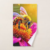 Golden Bee Flower Magic Design (Serviette à main)