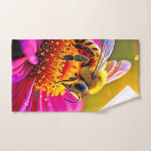 Golden Bee Flower Magic Design (Serviette à main)