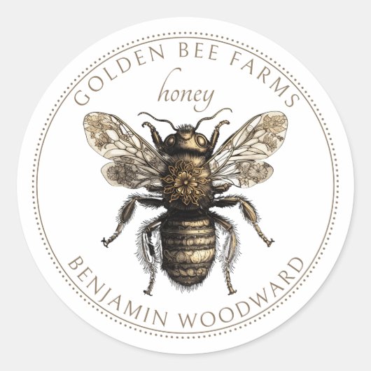 Golden Bee Honey Farms Sticker (Devant)
