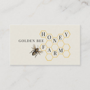 Golden Bee Logo Honingraat Imker Visitekaartje
