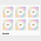 Golden Bee logo Vierkante Sticker (Vel)