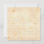 Golden Bee Navy Blue Baby shower Invitation Kaart (Achterkant)