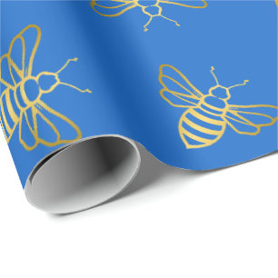 Golden Bee Pattern Cadeaupapier