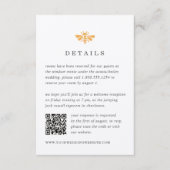 Golden Bee Waterverf QR Code Bruiloft Details Informatiekaartje (Voorkant)