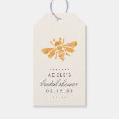 Golden Bee Waterverf Vrijgezellenfeest Favor Cadeaulabel (Voorkant)