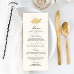 Golden Bee Wedding Menu<br><div class="desc">Place these elegant menu cards at each place setting for a beautiful touch to your wedding reception setup. Design features a bee illustration in golden yellow watercolors with charcoal gray white lettering in a mix of italic, script and block typefaces. We love this style in the Artisan Felt Ecru paper...</div>