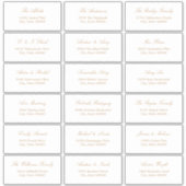 Golden Beige Script 18 Étiquette de adresse invité (Devant)