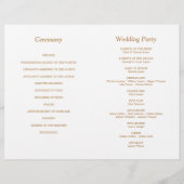 Golden Beige Script Bi-Fold Wedding Programme (Dos)