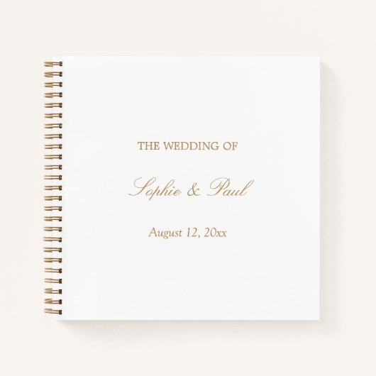 Golden Beige Script Wedding Guest Book Notitieboek (Voorkant)