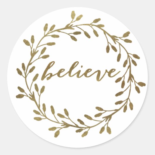 Golden Believe | Wreath Sticker (Voorkant)