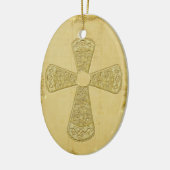 Golden Bell Cross Keramisch Ornament (Links)