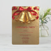 Golden Bells Christmas Holiday Party Invitation (Debout devant)