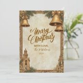 Golden Bells Kerstmis Feestdagenkaart (Staand voorkant)