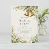 Golden Bells Rustieke Kerstviering Kaart (Staand voorkant)