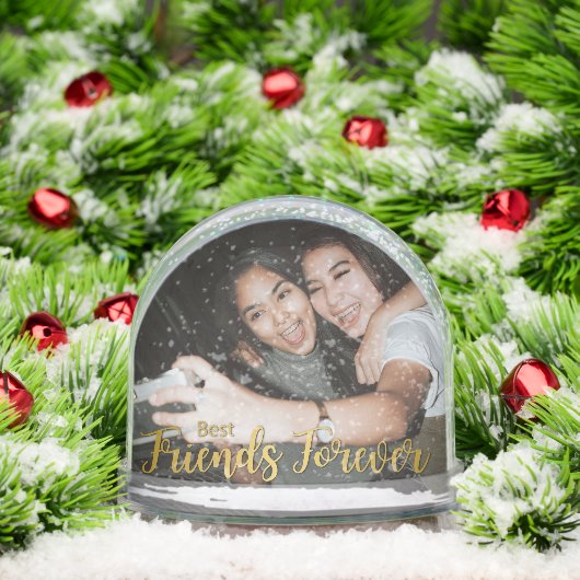 Golden Best Friends Forever Modern Script Photo (Noël)