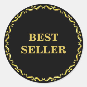 Golden Best Seller & Elegant Golden Lijst Ronde Sticker