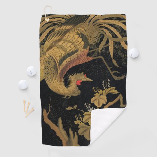 Golden Bird Japans Klassiek Antiek Golfhanddoek (Insitu)