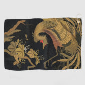 Golden Bird Japans Klassiek Antiek Golfhanddoek (Horizontaal)
