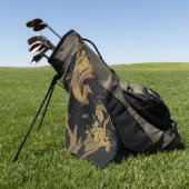 Golden Bird Japans Klassiek Antiek Golfhanddoek (Groen)