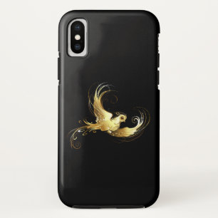 Golden Bird op zwarte achtergrond iPhone XS Hoesje
