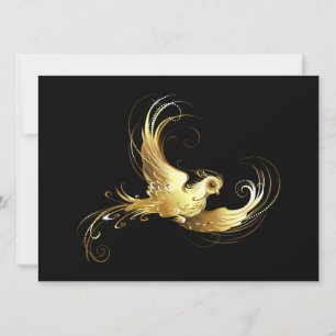 Golden Bird op zwarte achtergrond Feestdagenkaart