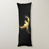 Golden Bird op zwarte achtergrond Lichaamskussen (Achterkant (Verticaal))