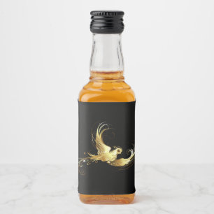 Golden Bird op zwarte achtergrond Likeurfles Etiket