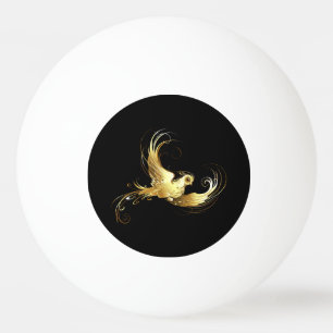 Golden Bird op zwarte achtergrond Pingpongballen
