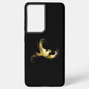 Golden Bird op zwarte achtergrond Samsung Galaxy Hoesje