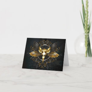 Golden Bird Skull op zwarte achtergrond Aankondiging