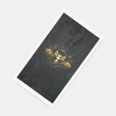 Golden Bird Skull op zwarte achtergrond Servet (Hoek)