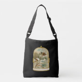 Golden Birdcage Bird Cabin by Stream Snow Inside Crossbody Tas (Voorkant)