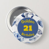 Golden Birthday April Birthstone Custom Button (Voorkant /achterkant)