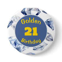 Golden Birthday April Birthstone Custom Button