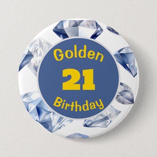 Golden Birthday April Birthstone Custom Button (Voorkant)